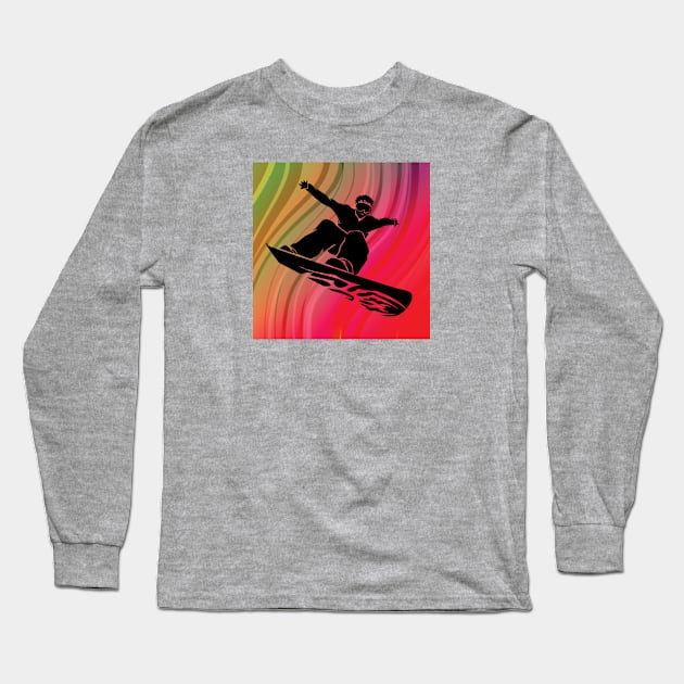 Snowboard Jump Long Sleeve T-Shirt by esskay1000